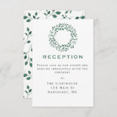 Rustikaler Grünkranz | Hochzeitsempfang Einladung (Vorne/Hinten)