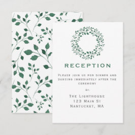 Rustikaler Grünkranz | Hochzeitsempfang Einladung