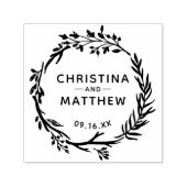 Rustikaler Grünkranz Save the Date Permastempel (Design)