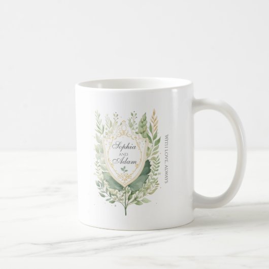 Rustikaler Grünschild Hochzeit individuell anpasse Kaffeetasse (Rechts)