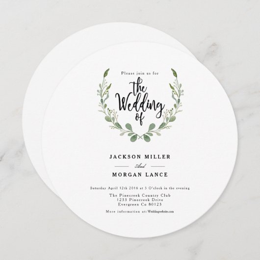 Rustikaler Grünwald | Einladung zur Wasserfarbenho (Vorne/Hinten)