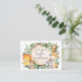 Rustikaler Grünwald Jungle Wilde Tiere Windelwinde Begleitkarte (Stehend Vorderseite)