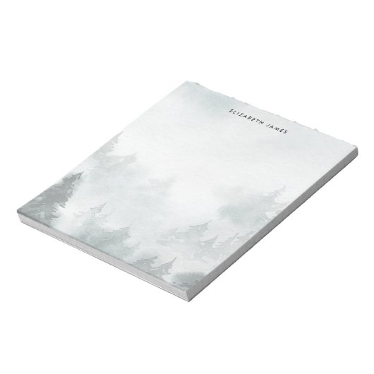 Rustikaler Grünwald Personalisiert Notizblock (Rotiert)