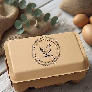 Rustikaler Gummistempel für Hühnereierkartons von