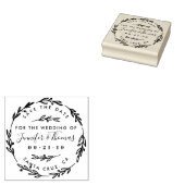 Rustikaler Handgezeichneter Kranz Save the Date Gummistempel (Stempel)