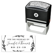 Rustikaler Handgezeichneter Kranz Save the Date Permastempel (Beispiel)