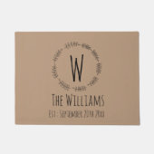 Rustikaler, handgezogener Kranz mit Monogramm | Be Fußmatte (Vorderseite)