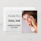 Rustikaler Handwriting-Abschluss Vielen Dank Postc Postkarte (Vorne/Hinten)