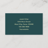 Rustikaler Handyman Carpenter Aquamariner Country Visitenkarte (Rückseite)