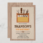 Rustikaler Handyman macht Party Einladung (Vorne/Hinten)