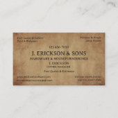 Rustikaler Hardware-Store Visitenkarte (Vorderseite)