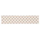 Rustikaler Hase und Karotte Beige Gingham Frühling Kurzer Tischläufer (Horizontal)