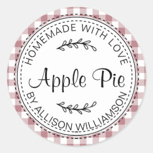 Rustikaler, hausgemachter Apple Pie Dusty Rose Kar Runder Aufkleber