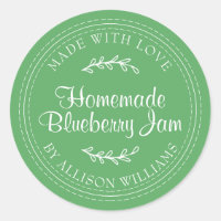 Rustikaler hausgemachter Blueberry Jam kann Grün b