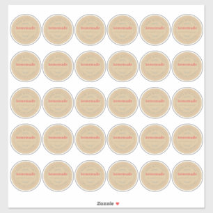 Rustikaler, hausgemachter Jam Can Kraft Papier 2 Z Aufkleber