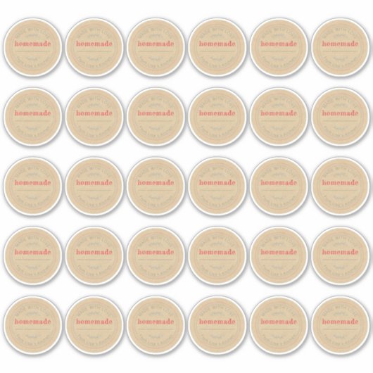 Rustikaler, hausgemachter Jam Can Kraft Papier 2 Z Aufkleber (Vorderseite)