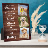 Rustikaler Haustier-Gedenkhund Verlust Personalisi Fotoplatte (Seite)