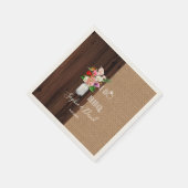 Rustikaler Hawaiianischer Blütenburlap Barn I DO B Serviette (Ecke)