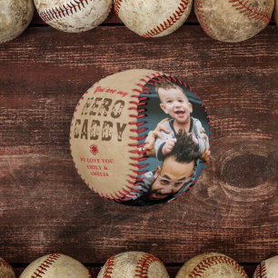 Rustikaler Held Daddy Vatertag 2 Foto Collage Baseball