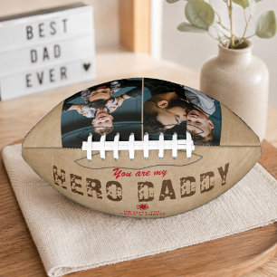 Rustikaler Held Daddy Vatertag 2 Foto Collage Football