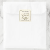 Rustikaler Hen Gold Text Frischeier Aufkleber für  (Tasche)