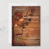 Rustikaler Herbst Bachelorette Wochenende im Wald Einladung (Vorderseite)