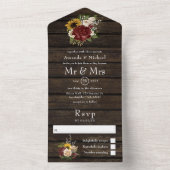 Rustikaler Herbst - Blühende Hochzeit im Herbst in All In One Einladung (Innen Boden)