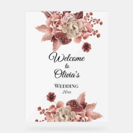 Rustikaler Herbst blüht Wasserfarbe Acrylschild