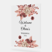 Rustikaler Herbst blüht Wasserfarbe Acrylschild (Winkel)