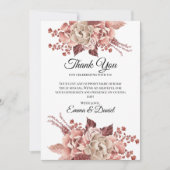 Rustikaler Herbst blüht Wasserfarbe Dankeskarte (Vorderseite)