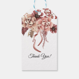 Rustikaler Herbst blüht Wasserfarbe Geschenkanhänger