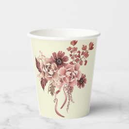 Rustikaler Herbst blüht Wasserfarbe Pappbecher