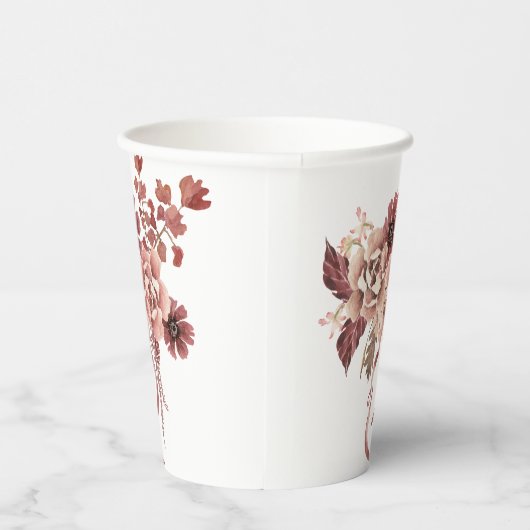 Rustikaler Herbst blüht Wasserfarbe Pappbecher (Rechts)