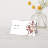 Rustikaler Herbst blüht Wasserfarbe Platzkarte (Vorderseite)