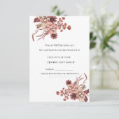 Rustikaler Herbst blüht Wasserfarbe RSVP Karte (Stehend Vorderseite)