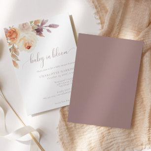 Rustikaler Herbst Boho Floral   Babydusche Einladung