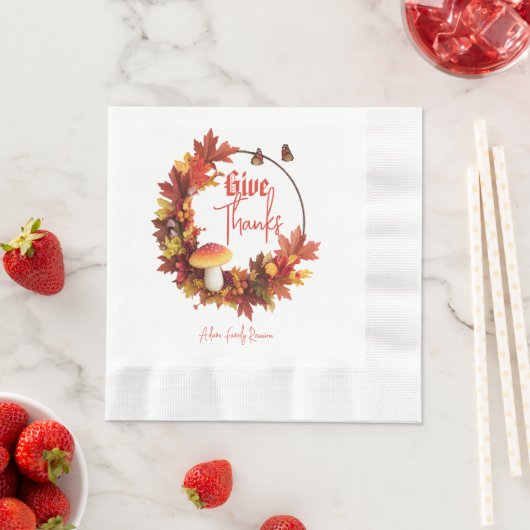 Rustikaler Herbst Danke Serviette (Beispiel)