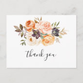 Rustikaler Herbst Elegant Floral Vielen Dank Postkarte (Vorderseite)
