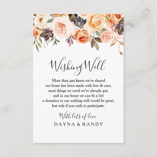 Rustikaler Herbst Elegante Blumenzwiese wünscht si Begleitkarte (Vorderseite)