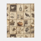 Rustikaler Herbst-Ephemerenkollage | Warm Earthy ( Fleecedecke (Vorderseite)
