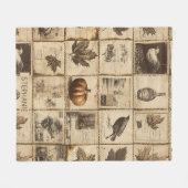 Rustikaler Herbst-Ephemerenkollage | Warm Earthy ( Fleecedecke (Vorderseite (Horizontal))