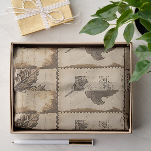 Rustikaler Herbst-Ephemerenkollage | Warm Earthy ( Seidenpapier (Geschenk)