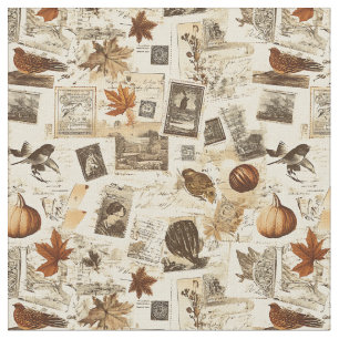 Rustikaler Herbst-Ephemerenkollage   Warm Earthy Stoff