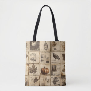 Rustikaler Herbst-Ephemerenkollage Warm Earthy ( Tasche
