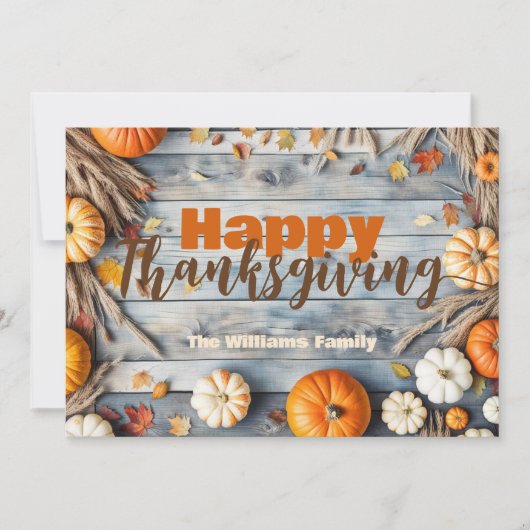Rustikaler Herbst-Erntedank Feiertagskarte (Vorderseite)