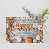Rustikaler Herbst-Erntedank Feiertagskarte (Stehend Vorderseite)