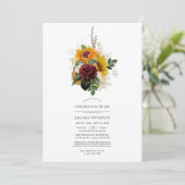 Rustikaler Herbst - Fall Blumenfeier Einladung (Stehend Vorderseite)