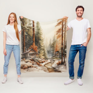 Rustikaler Herbst Fleecedecke