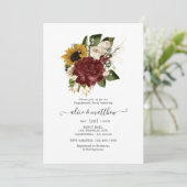 Rustikaler Herbst - florale Engagement Party Einladung (Stehend Vorderseite)