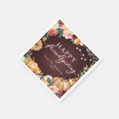 Rustikaler Herbst florale Friendsgiving Dinner Nap Serviette (Ecke)
